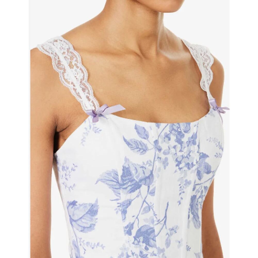 Reformation Brigitta floral-print linen corset top - Picture 2 of 15